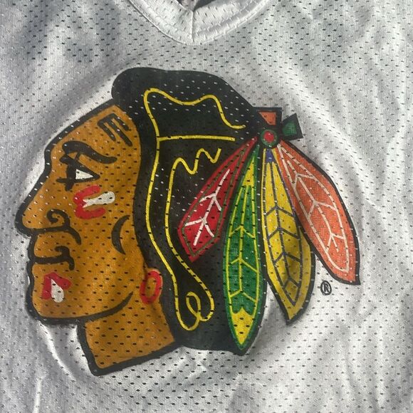 NHL Chicago Blackhawks White Jersey Meijer 8 Adult Mesh Small 3/4 Sleeve NWOT - Picture 2 of 7
